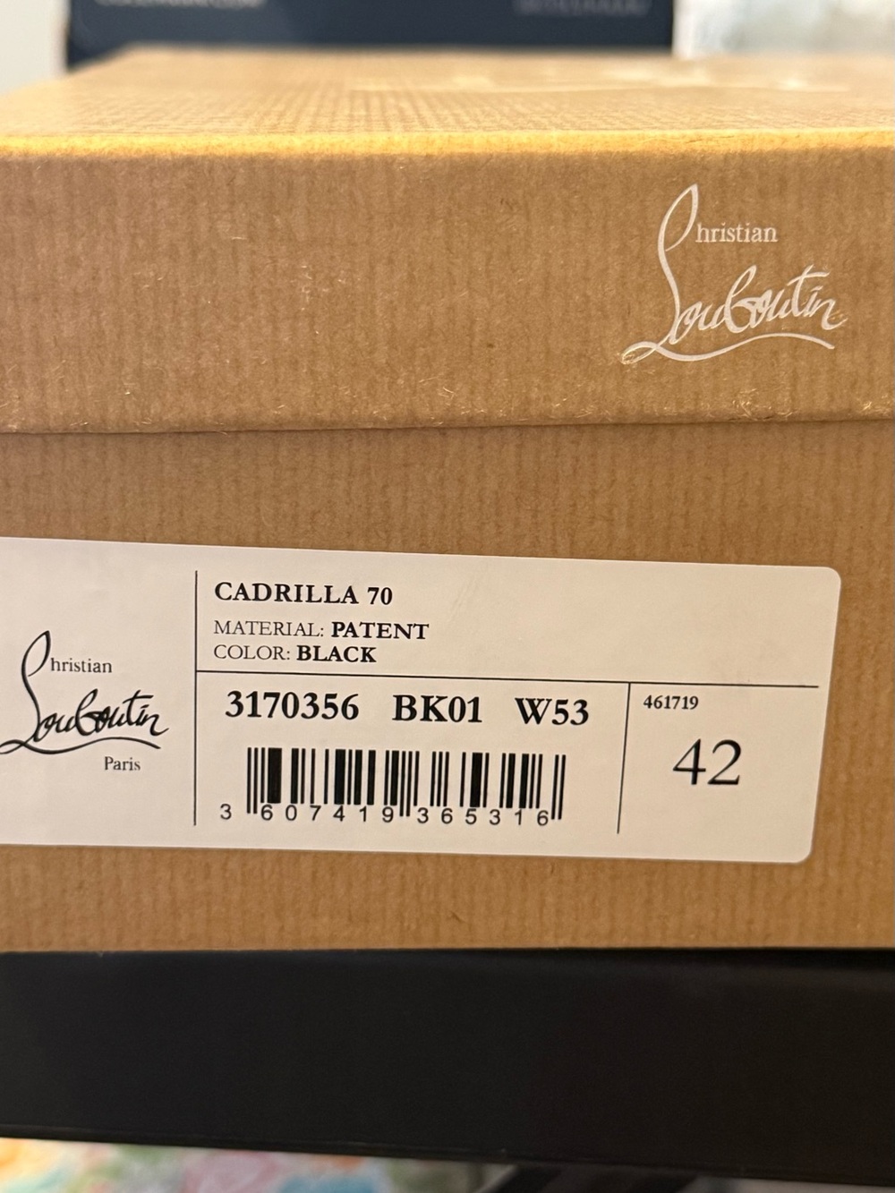 NIB Christian Louboutin Cadrilla 70 Black Patent Pumps EU 42 Red Sole